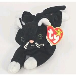 1993 Ty Beanie Baby "Zip" Retired Black Baby Kitten Cat BB30